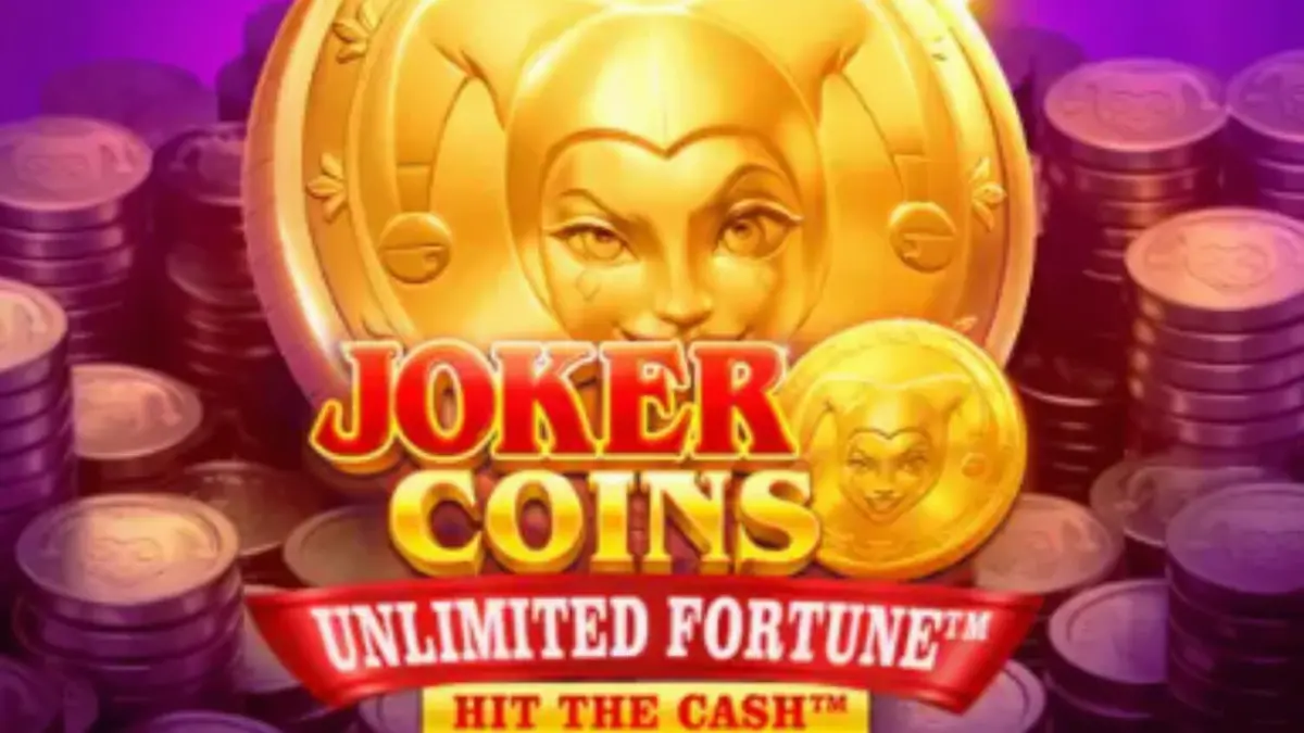 Joker Coins Unlimited Fortune slot machine interface na may neon fruit symbols at jackpot coins